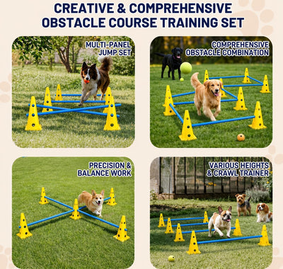 Adjustable Backyard Dog Agility Hurdle Training Set