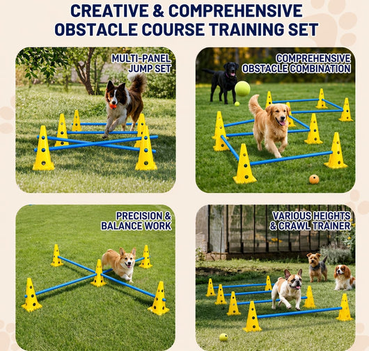 Adjustable Backyard Dog Agility Hurdle Training Set