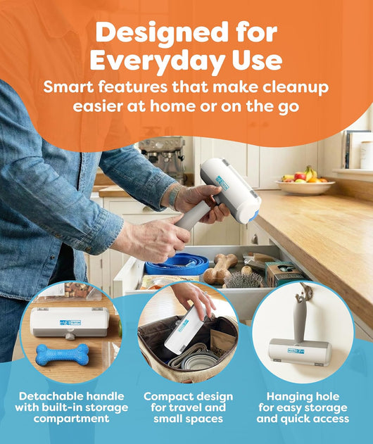 Portable Reusable Pet Hair Removal Roller Tool