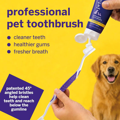 Dual-Ended 45° Dog Toothbrush
