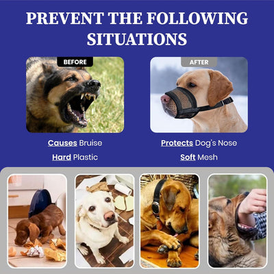 Soft Mesh Dog Muzzle for Medium Training Dogs