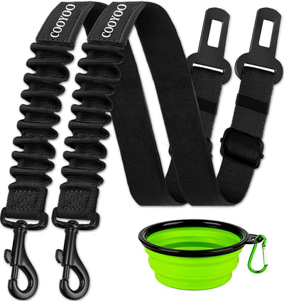 Adjustable nylon dog seat belt with swivel clip attachment