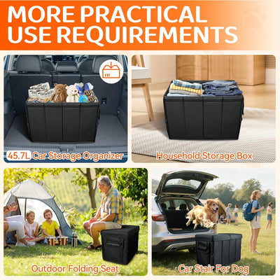 Foldable Dog Car Seat Extender Storage Organizer