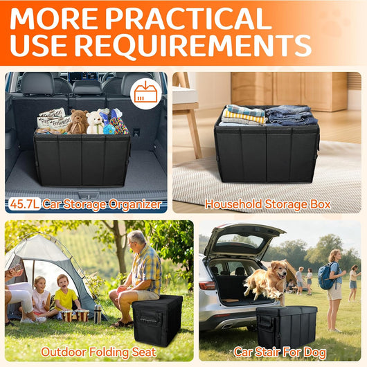 Foldable Dog Car Seat Extender Storage Organizer