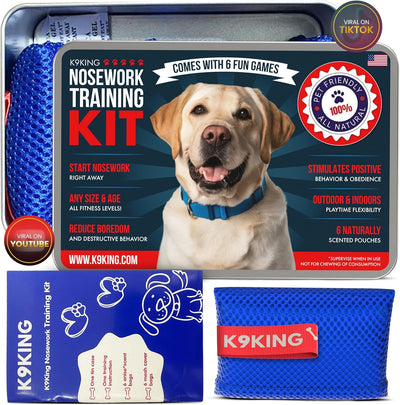 Nose Work scent training kit for dogs with pouches and magnetic dots for mental stimulation and focus