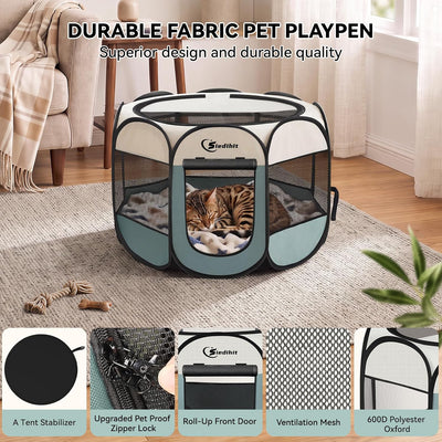 Portable Puppy Playpen For Indoor Outdoor Use
