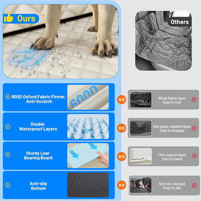 Dog Car Seat Cover Hard Bottom Extender