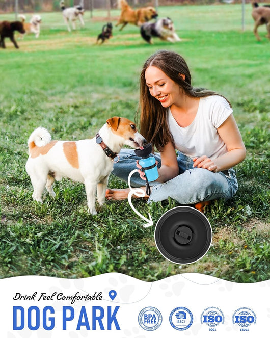 Leakproof Dog Water Bottle with Travel Bowl