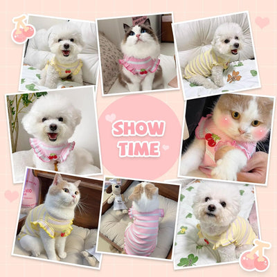 2 Pack Cute Dog T-Shirts for Small Dogs – Soft Cotton Breathable Puppy Clothes