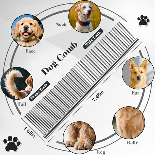 Professional Dog Grooming Brush And Comb Set
