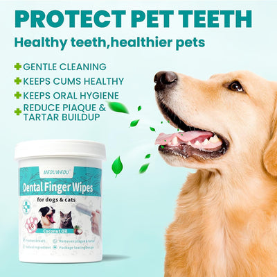 Dog Dental Finger Wipes 60-Pack