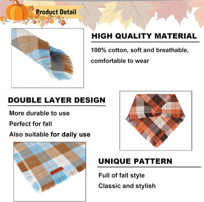 Plaid Tassel Dog Bandana Two-Pack for Fall