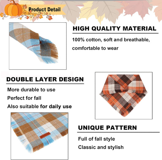 Plaid Tassel Dog Bandana Two-Pack for Fall