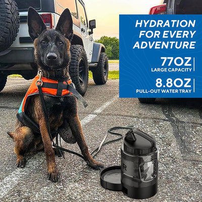 77oz Portable Dog Water Bottle Travel Bowl