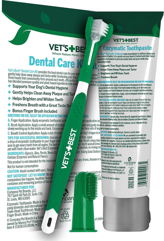 Dog Dental Care Kit With Toothpaste Toothbrush