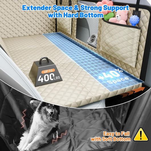 Dog Car Seat Cover Hard Bottom Extender