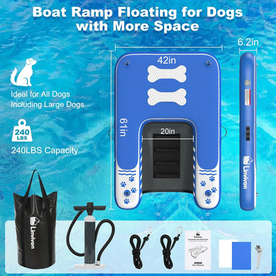 Inflatable Dog Boat Ramp for Safe Swimming