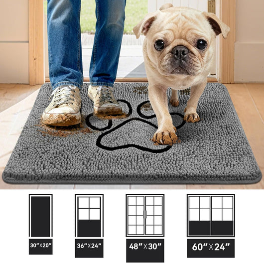Super Absorbent Dog Door Mat I 30"x20" Washable