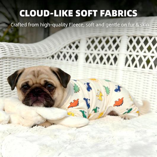 Dog Pajamas Onesie for Small & Medium Dogs – Soft 4-Way Stretch Puppy Sleep & Recovery Suit