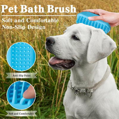 2-Pack Dog Bath Brush Massage Grooming Set