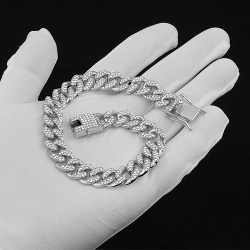 Silver Cuban Link Dog Chain Collar
