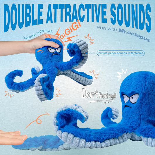 Durable Squeaky Octopus Plush Toy
