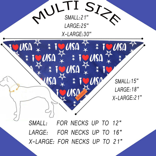 Patriotic USA Dog Bandana Two-Pack for Celebrations