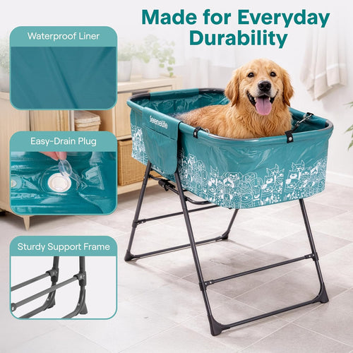 Foldable Adjustable Dog Bath Tub Grooming Station