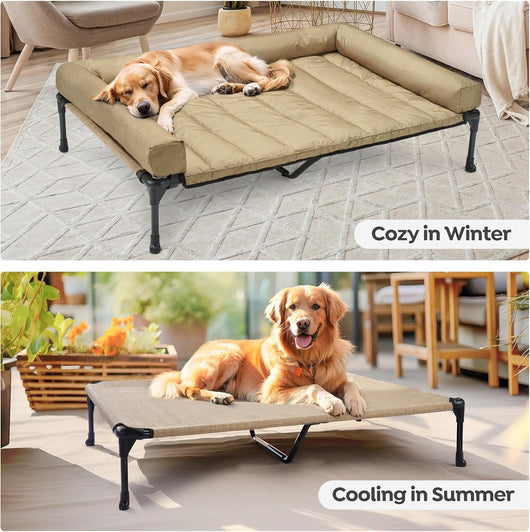 Veehoo Cooling Dog Mat With Bolster Cushion