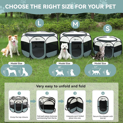 Portable Puppy Playpen For Indoor Outdoor Use