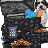 Large Dog Travel Bag With Feeding Bowls