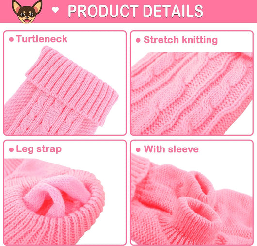 2-Pack Cable Knit Sweaters for Small Dogs