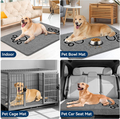 48"x30" Absorbent Dog Door Mat I Washable Chenille