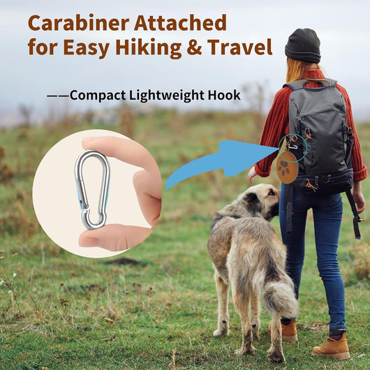 2-in-1 Collapsible Dog Travel Bowls with Carabiner