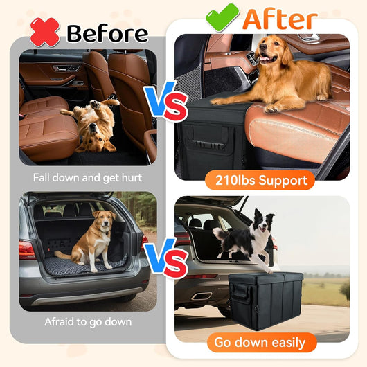 Foldable Dog Car Seat Extender Storage Organizer