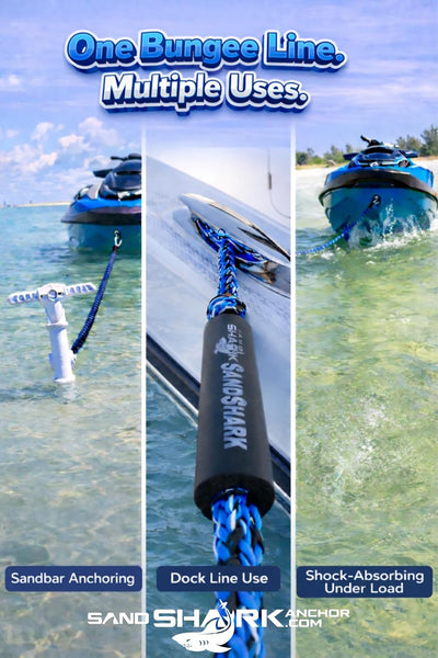 Shock-Absorbing Boat Bungee Dock Line With Clip