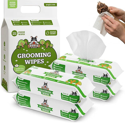 Green tea scented puppy cleaning wipes for paws and body