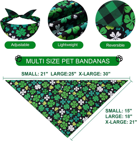 St Patrick’s Day Shamrock Dog Bandana Two-Pack