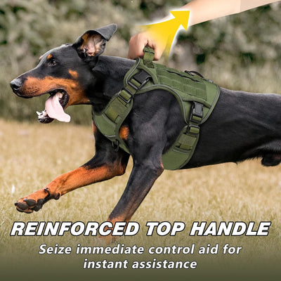 Tactical Dog Harness No Pull – Heavy Duty Reflective Dog Vest with Handle for Large Dogs