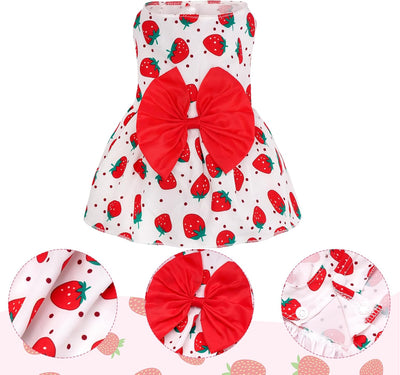 4 Pack Cute Dog Dresses for Small Dogs & Cats – Summer Puppy Dresses Set