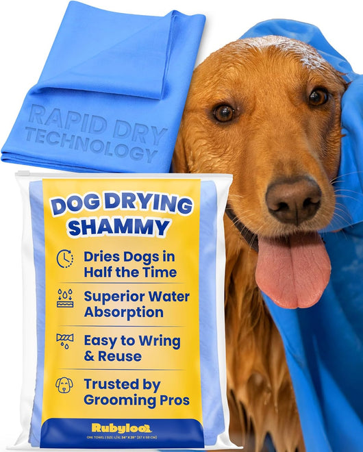 Large dog chamois towel for bath and rain