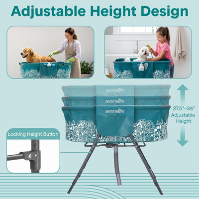 Foldable Adjustable Dog Bath Tub Grooming Station