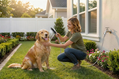 3 Mode Dog Shower Sprayer with Brush