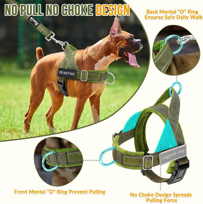 Reflective Tactical No-Pull Dog Harness and Leash