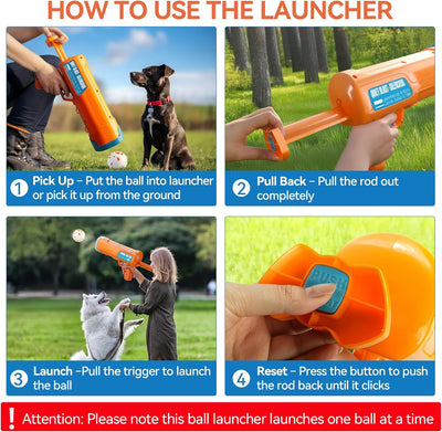 Dog Ball Launcher With 3 ETPU Balls
