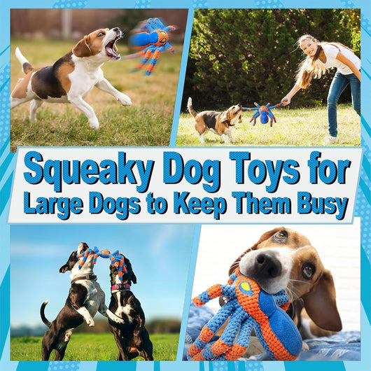 Squeaky Spider Tug Toy for Busy Dogs
