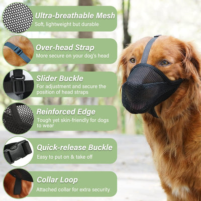 Soft Mesh Dog Muzzle for Gentle Training