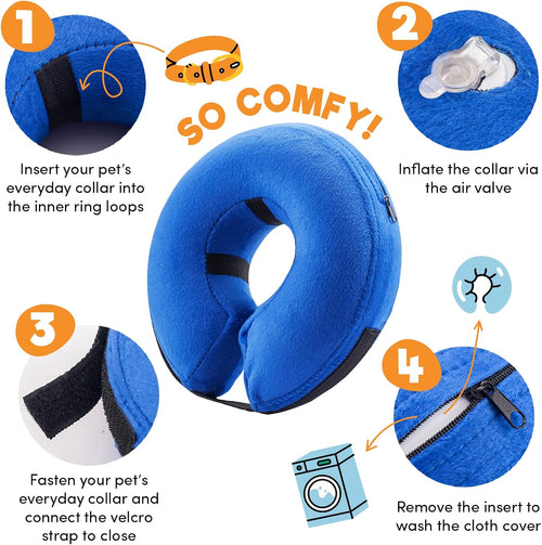 Inflatable Dog Cone Collar | Soft Donut Recovery