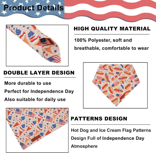 Patriotic Picnic Dog Bandana Two-Pack for Celebrations