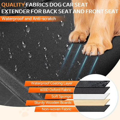 Foldable Dog Car Seat Extender Storage Organizer